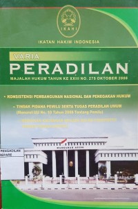 VARIA PERADILAN MAJALAH HUKUM TAHUN XXIII NO 275 OKTOBER 2008