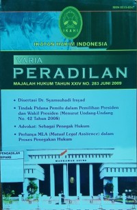 VARIA PERADILAN MAJALAH HUKUM TAHUN XXIV NO 283 JUNI 2009