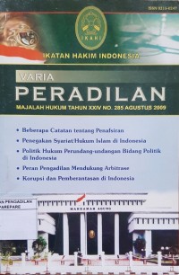 VARIA PERADILAN MAJALAH HUKUM TAHUN XXIV NO 285 AGUSTUS 2009