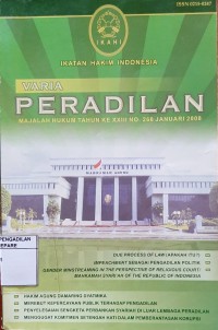 Image of VARIA PERADILAN MAJALAH HUKUM TAHUN XXIII NO 266 JANUARI 2008