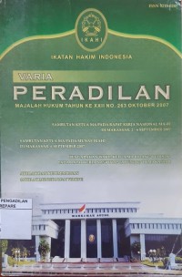 Image of VARIA PERADILAN MAJALAH HUKUM TAHUN XXII NO 263 OKTOBER 2007