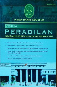 Image of VARIA PERADILAN MAJALAH HUKUM TAHUN XXVI NO 305 APRIL 2011